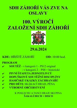100. výročí založení SDH v Záhoří  1